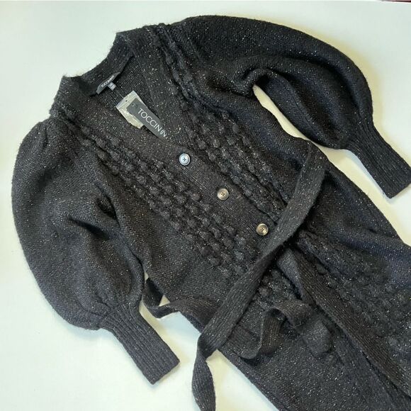 🖤 TOCCIN *Black* Camille Popcorn Cardigan Coat - Picture 12 of 14